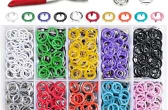 100 Sets Metal Press Studs with Pliers, 400 Pieces Colourful Hollow Sewing Press Studs for Mixing in DIY Craftwork on Clothing (9.5 mm)