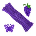 100pcs Purple Pipe Cleaners for Tulip Bouquets, Chenille Stems