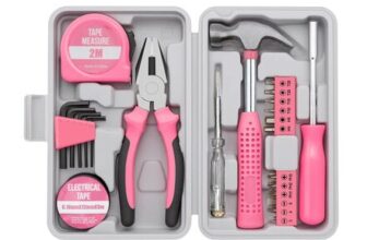 11-Piece Hand Tools Kit with Storage Case (Pink)
