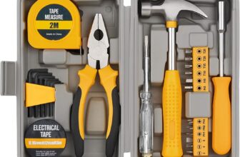 11PCS Household Hand Tools Kit DIY Hand Tool Toolbox Set with Storage Case Including Daily Repair Small Tool for Home Use (Yellow)