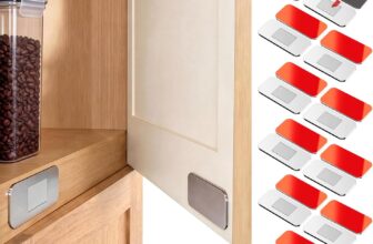 12 Pcs Ultra-thin Cupboard Door Magnets, Strong Adhesive Magnets for Secure Closure, Drill-free Drawer Closures for Campervans, Kitchen & Wardrobe, 20 x 40mm