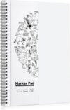 122lb/200gsm A4 Marker Paper Pad, 8.311.7in Double Sided Bleedproof Marker Sketchbook, 30 Sheets Art Paper Sketch Pad, Smooth Alcohol Marker Paper Painting Coloring Paper for DIY, Drawing, Gift