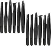 12pcs Plastic Anti-Static Tweezers for Electronics DIY Jewelry-Making Diamond Sticker Children Kids Arts Scrapbooking,Size 1/2/3/5/7/8 Each Two
