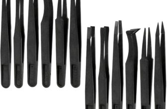12pcs Plastic Anti-Static Tweezers for Electronics DIY Jewelry-Making Diamond Sticker Children Kids Arts Scrapbooking,Size 1/2/3/5/7/8 Each Two