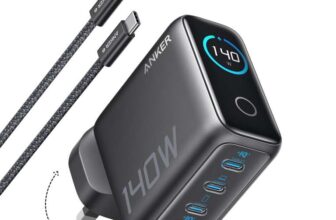140W USB-C Charger, Anker Laptop Charger, 4-Port Multi-Device Fast Charging, Advanced GaN Power Adapter free bonus item