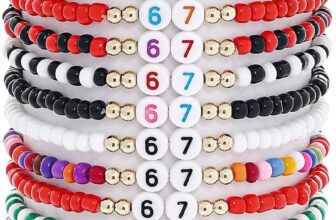 16 Pcs Friendship Bracelet, Colorful Friendship Bracelets Set for Summer Surfer Beach Party Accessories, Beaded Bracelets with 67 Letter, String Stretch BFF Friendship Gifts Party Bag Fillers