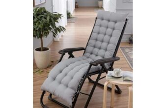 160x50cm Grey Outdoor Sun Lounger Cushion with Slip-over Back & Side Tie Straps