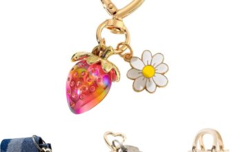 1Pc Strawberry Keychain,Cute Strawberry Bag Charms for Women Girls Bow Heart Key Chains,Strawberry Themed Key Charm Accessories for Handbags Bag Purse Wallet Cellphone Car