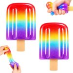 2 PCS Ice Cream Squishy Toys, Ice Cube Squishys, Summer Ice Cream Squishys Fidget Toys Adults Kids, Slow Rising Squishies Fidgets, Cute Squishys Stress Balls, Fun Gifts for Anxiety Stress Relief