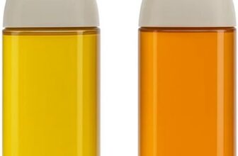 2-Pack Olive Oil Bottle Glass Oil Dispenser 500ML Easy Pour Coffee Syrup Olive Dispenser Set for Kitchen Countertop Clear Borosilicate Bottle for Kitchen Cooking Con