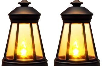 2 Pack Small Solar Lantern Replacement for Outdoor Statue, Mini Waterproof Hanging Solar Powered Light for Yard Porch Outdoor Garden Decor, Gardening Gifts for Women and Mum