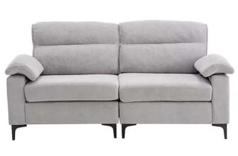 2-Seater Grey Chenille Upholstered Sofa, 175cm W x 80.5cm D x 84cm H