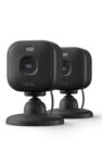 2 cameras Blink Mini 2K (newest gen) Plug-in Home Security Camera with 2K video resolution 4x Zoom (Prime Exclusive)