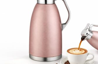 2.3 Litre Thermal Carafe Jugs, Stainless Steel Insulated Coffee Carafe Double Walled Vacuum Insulated Coffee Pot with Press Button Top, Hot Water Jug Thermal Teapot for Coffee Juice Milk Tea