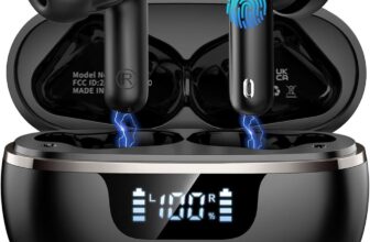 2026 Wireless Earbuds, Bluetooth 5.4 Headphones HiFi Stereo, 50H Playtime Ear buds with 6 ENC Noise Cancelling Mics, In Ear Earphones Deep Bass, IP7 Waterproof Earbuds with Fast Charging LED Display
