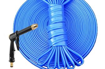 20M Reinforced Garden Hose Pipe with Spray Nozzle & Connectors, Leak-Proof and Kink-Free Design, 30M £9.59