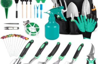23-Piece Garden Tools Set with Storage Bag, Heavy Duty Gardening Hand Tools Kit with Pruning Shears, Gloves, Spray Bottle Transplanting Tools for Digging, Weeding, Watering, Planting