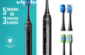 2x Coslus C30 Sonic Electric Toothbrush with 5 Modes & 3 Intensity Levels, Black – Sold by Aoorty FBA