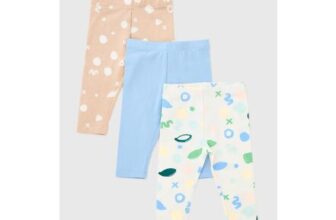 3 Pack Baby Multicolour Shape Leggings (Newborn-23mths)