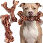 3-Pack Indestructible Dog Chew Toys for Aggressive Chewers: Bacon Flavour Ultra-Hard Solid Nylon Dog Bones, Tough Dog Toys for Medium & Large Dogs 10-40Kg, Heavy Duty Dog Toys for Boredom, XL