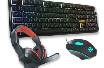 3-in-1 Gaming Bundle V1 LED Backlit UK Layout Keyboard, RGB Mouse, Headset