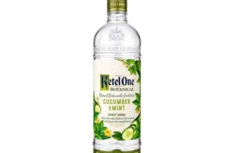 3 x Ketel One Botanical Cucumber & Mint Vodka Spirit Drink 30% 70cl – 3 for 2 offer, Free Rum Sixty Six 5cl Miniature & Free Glassware