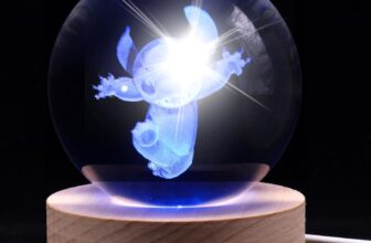 3.15 Inch 3D Crystal Ball Cartoon Lamp, Amine Gifts for Girls, 16 Colors Changing & Remote Control