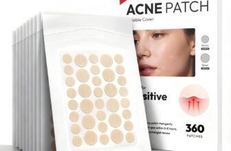 360 Pieces Invisible Pimple Patches, Hydrocolloid Spot Patches, Acne Treatment with 10mm & 12mm Dots for Spots, Waterproof & Breathable