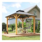 3x(3)M Double-Tier Hardtop Gazebo, Outdoor Patio Shelter, Grey