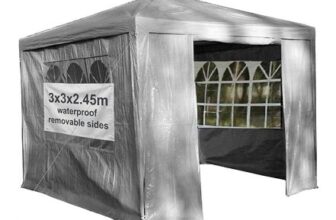 3x3m Outdoor Waterproof Gazebo Tent with Removable Sides Gray
