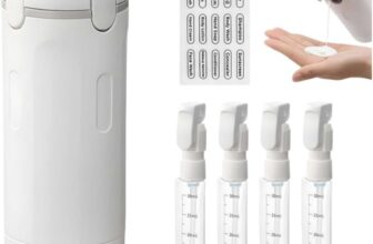 4 In 1 Travel Dispenser Bottles, Refillable Leak Proof Squeeze Bottles for Toiletries Portable Travel Containers for Shampoo Lotion Conditioner Cream