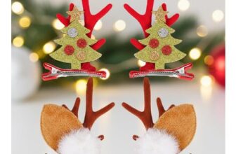 4-Pack Christmas Reindeer Antler Hair Clips