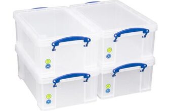 4 Pack Really Useful Box 9 Litre Plastic Storage Box Clear
