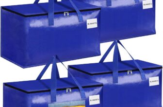 4 Packs, Large Clothes Storage Bags, Closet Organizers and Storage with Reinforced Handle, Zips and Tag Pocket Moving House, Storaging Clothes, Bedding Travelling, Camping (Blue)