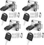 4 Set zinc Alloy Furniture Lock cylinders Cam Lock with Key Different, 22mm Zinc Alloy Cam Lock Security Cabinet Lock Replacement Cylinder Cam Security Locks Cupboard Drawer Locks