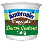 4 x Ambrosia Devon Custard Chocolate Flavour, Creamy Ready-to-Eat Dessert, 150 g Pot £1.63/£1.45 Subscribe and save