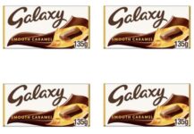 4 x Galaxy Chocolate Bar, Smooth Caramel & Milk Chocolate 135g – Discount Applied at Checkout (£4.41/£4.74 S&S)