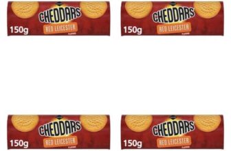 4 x JACOBS Cheddars Red Leicester Flavour Cheese Biscuits, 150 g – 4 for 3 (£2.81/£3.32 S&S)