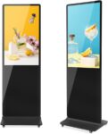 43 Inch Digital Display Screen, 4K UHD Touch Screen Kiosk with Auto Media Player, LCD Digital Signage Display Totem, Interactive Floor Standing Signage for Advertising & Retail Store
