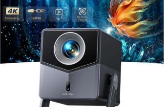 4k Smart Projector Home Cinema, 36W, 3D Dolby Audio, FHD 1080P, HDR, WiFi 6, Bluetooth Projectors for Bedroom – Sold by Carlser / FBA