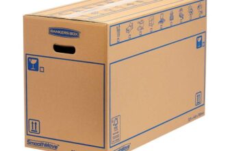 5 BANKERS BOX EXTRA LARGE Strong Moving Boxes, 100L SmoothMove Cardboard 70cm x 44cm x 33cm (Pack of 5)
