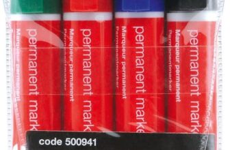 5 Star Assorted Permanent Markers (Pack of 4)