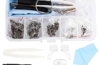 530PCS Spectacles Glasses Repair Tool Kit with Mini Screwdriver, Screws Nut, Silicone Nose Pads, Glasses Cloth, Tweezer – Sold by ukzy FBA