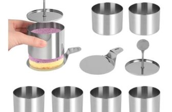 6-Piece Stainless Steel Mousse/Cake Ring Set with Spatula