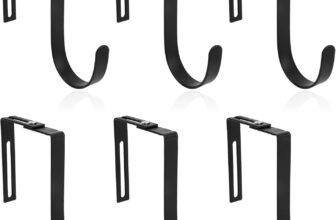 6pcs Adjustable Cubicle Hooks, Heavy Duty Over The Door Hanger Hooks for Clothes Organizer Towel Rack Coat Hat Wreath for Home Bedroom Bathroom No Drilling Required Hanging Tool (Black)