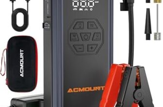 7000A Jump Starter Power Pack with Air Compressor, 150PSI Portable Car Battery Booster Jump Starter Tyre Inflator(All Gas/12L Diesel/Hybrid), Car Starter Power Bank with 800 LUM LED Light, Jump Leads