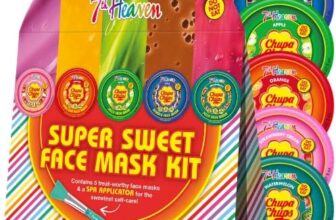 7th Heaven x Chupa Chups Super Sweet Face Mask Kit with Applicator – 5 Fun Masks Including Strawberry Cream & Watermelon Jelly to Hydrate, Exfoliate and Refresh Skin