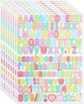 8 Sheets 0.5 Inch Small Vinyl Letter Sticker for Scrapbooking, Sticky Alphabet Stickers for DIY & Crafts – Fluorescent Colour