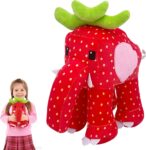 9.8 Steal a Brainrot Plush Cute Italian 67 Tralalero Shark Strawberry Elephant Stuffed Animals, Soft Emotional Support Plushie Toy for Decoration, Collection, And Fans Gift (Strawberry Elephant)