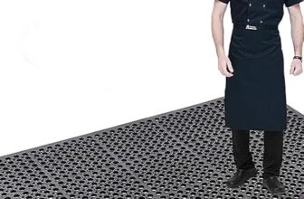 90 x 210cm Outdoor Rubber Mats, Commercial Rubber Floor Mat, Large Anti Fatigue Standing Mat/Heavy Duty Non-Slip Outdoor Entrance Mat with Drainage Holes, for Industrial Kitchen Garden Pool